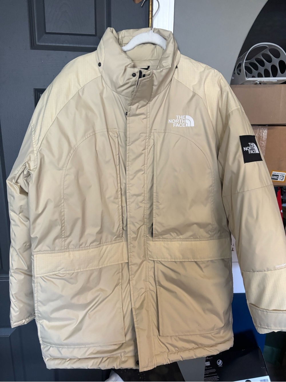 The North Face Men’s Puffy Parka Jacket in Light Beige